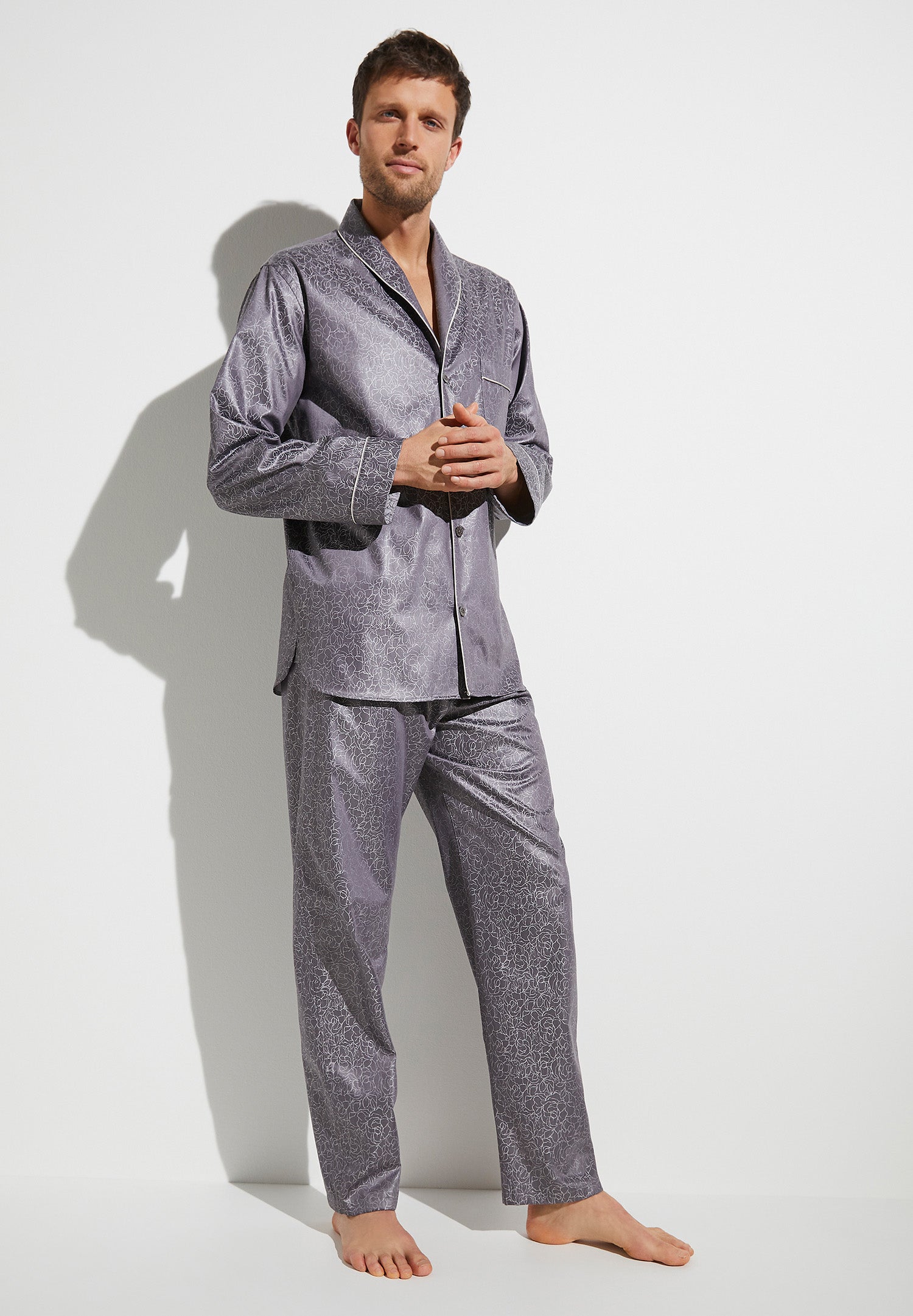 Luxury Jacquard  Pyjama Long - anthrazit - Zimmerli of Switzerland (France)
