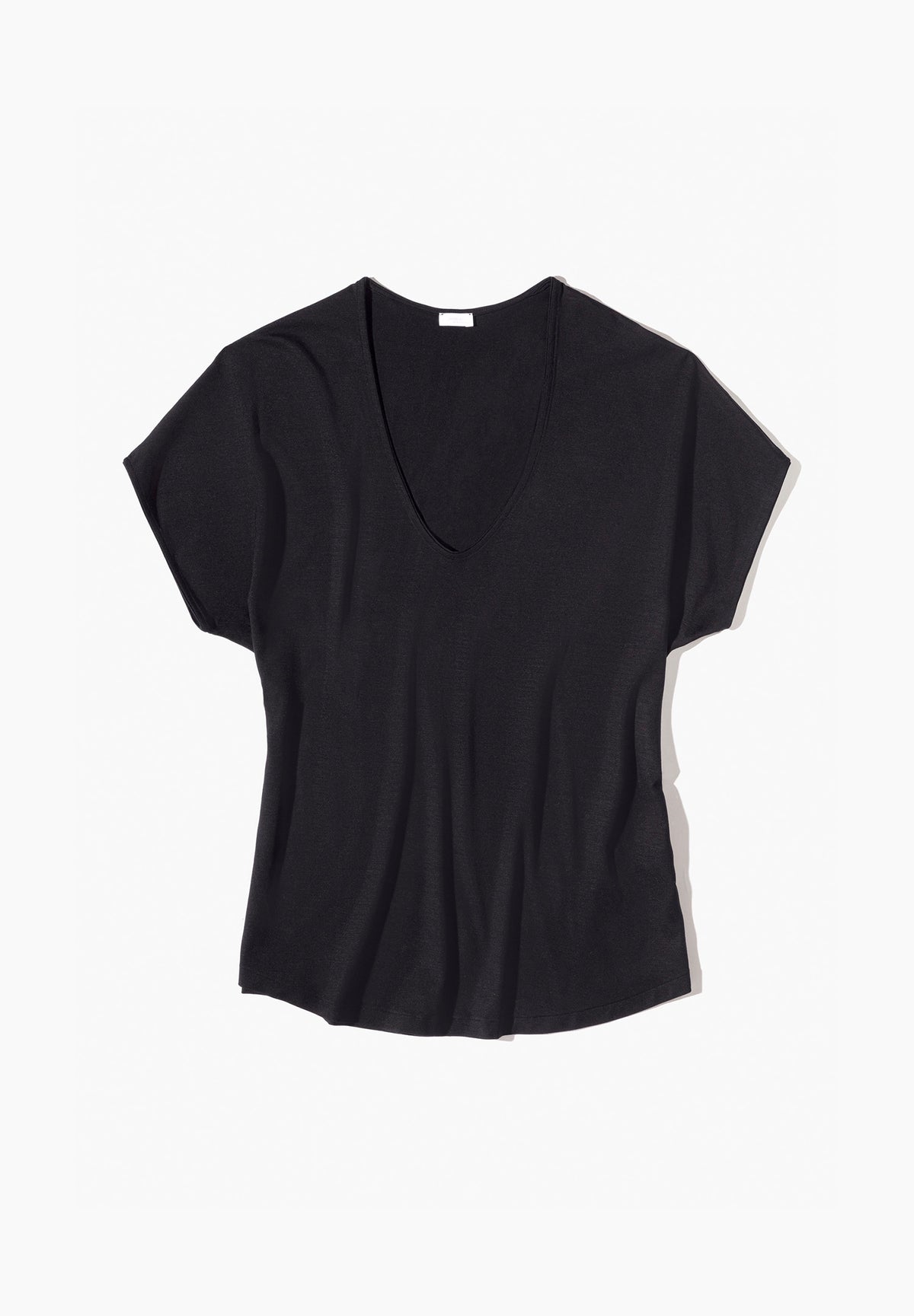 Pureness | T-Shirt à manches courtes col en V - black
