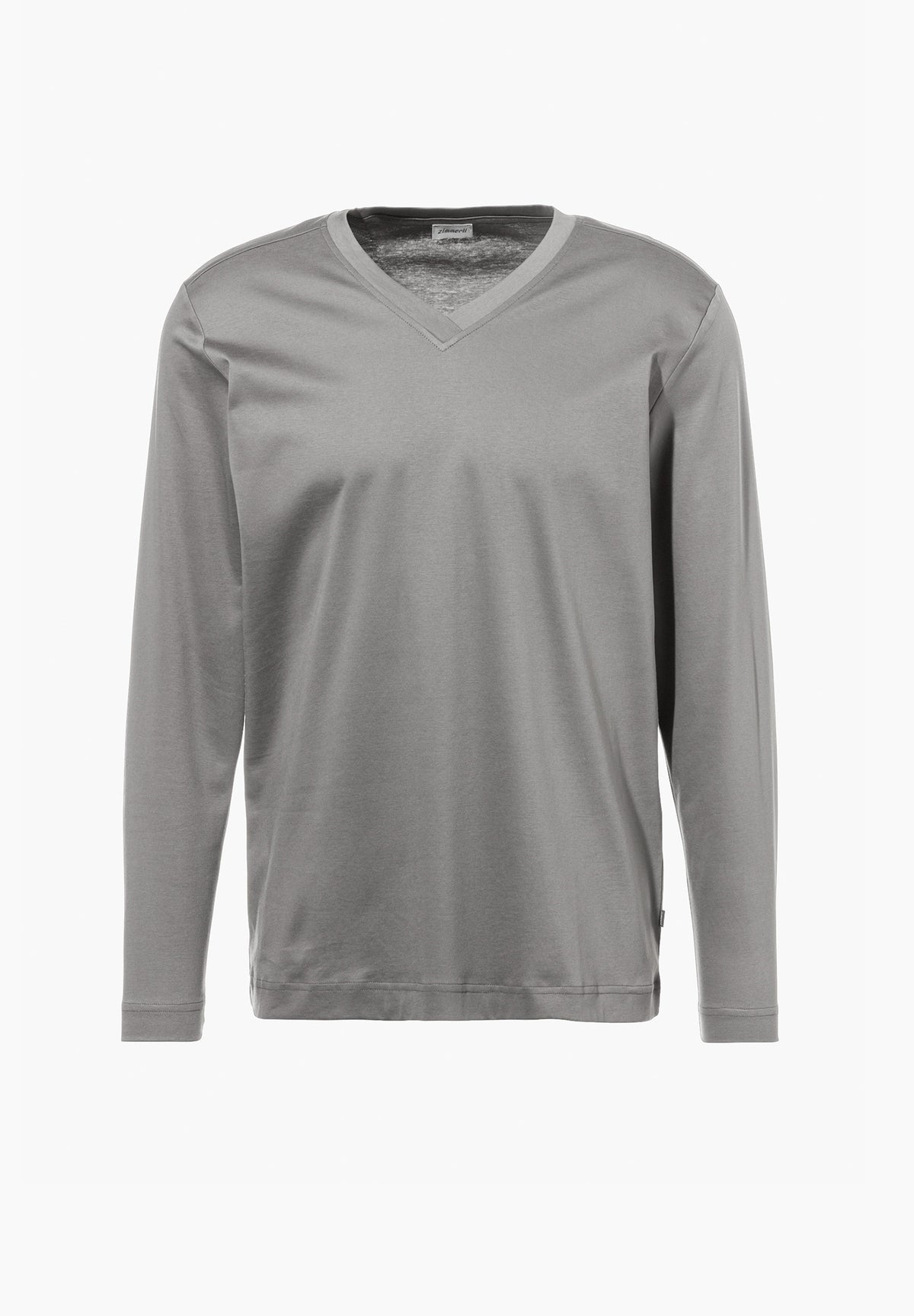 Supreme Green Cotton | T-Shirt Long Sleeve V-Neck - grey