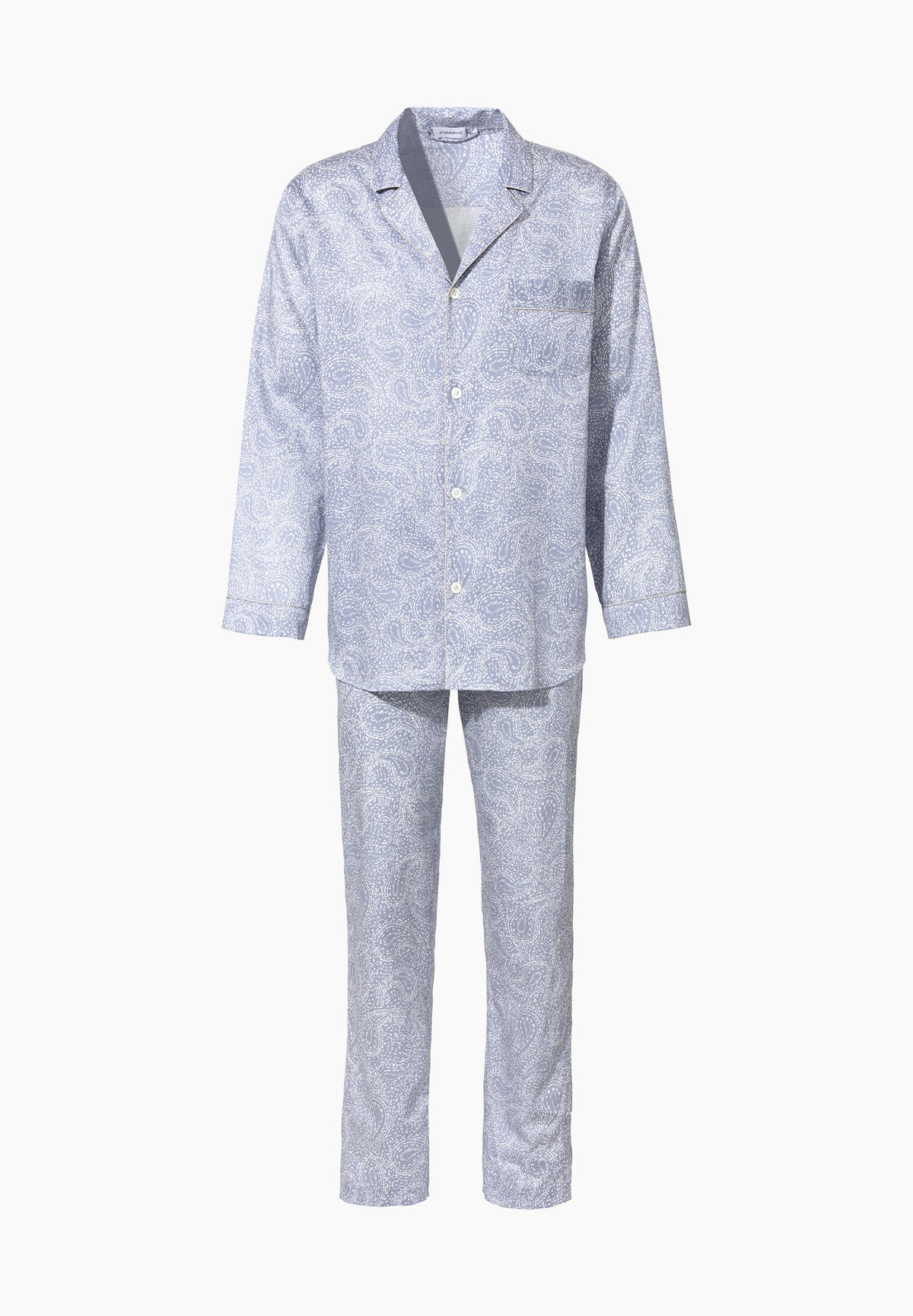 Cotton Sateen Print | Pyjama Long - paisley blue