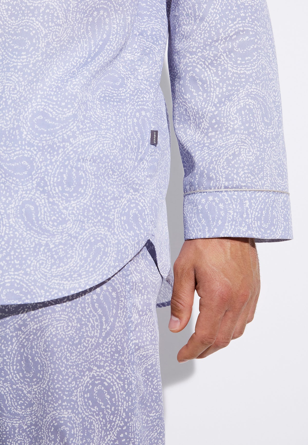 Cotton Sateen Print | Pyjama Long - paisley blue